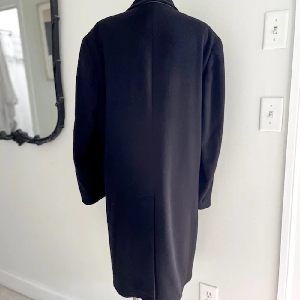 Hermes Mens Vintage Cashmere Black Coat Size 50 - Picture 3 of 10